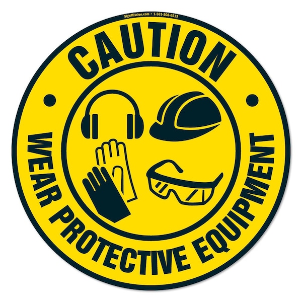 Signmission Wear Protective Equipment 5 16in Non-Slip Floor Marker, 16" x 16", FD-C-16-99870 FD-C-16-99870 - main